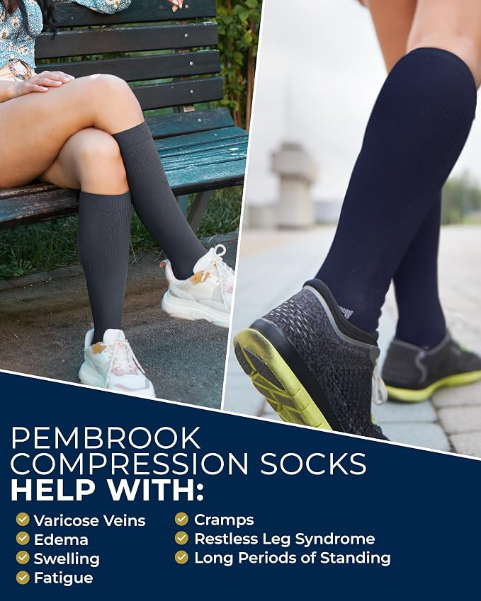 Pembrook Plus Size Compression Socks for Women Wide Calf - 3 Pairs, 20-30mmHg Extra Wide Calf Compression Socks, Up to 4XL - Image 4