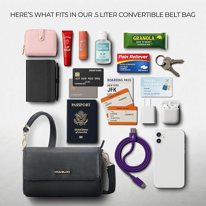 Travelon Anti-Theft Addison Convertible Crossbody/Belt Bag - Image 7