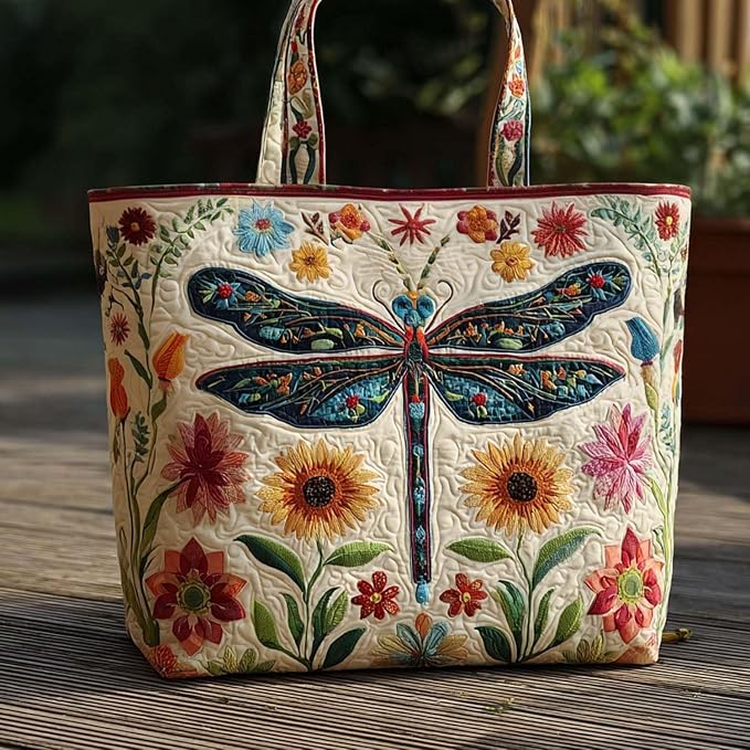 Women's Quilted Tote Bag – Lightweight Large Capacity Foldable for Travel | 20.87" L x 15.75" H - Image 5