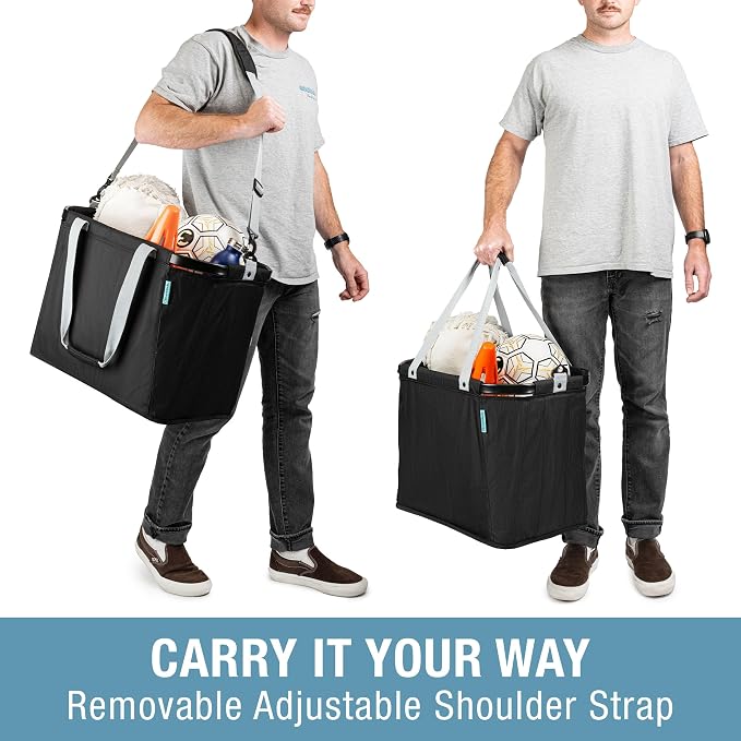 CleverMade Gear Hauler Pro Collapsible Tote Bag, 55L Outdoor Tote | Haul Bulky Gear Without Sagging | Aluminum Frame Holds 100 lb, While Shoulder and Crossbody Straps Offer Flexible Carry - Image 5