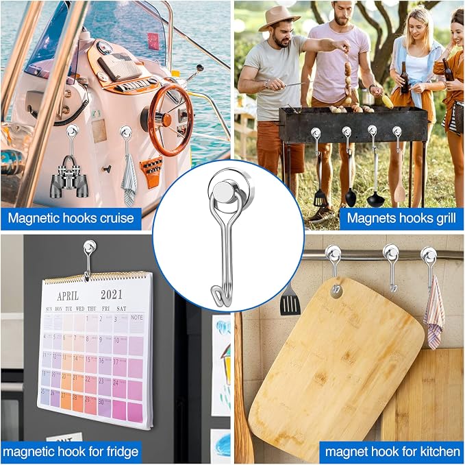 LOVIMAG Swivel Magnetic Hooks, 30LBS, Pack of 20 | Cruise Cabin Ship Essentials 2026, Heavy Duty Magnets for Refrigerator, Classroom, Kitchen, Hanging Mug - Image 7