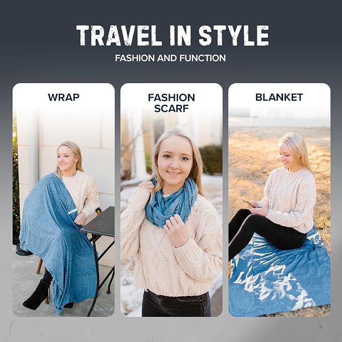 Zero Grid Infinity Travel Scarf Loop with Hidden Zipper Pockets for Passport, Phone, Cash, Cards - Image 4