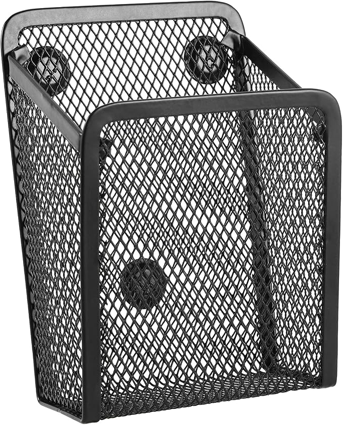 Magnetic Pencil Holder,Mesh Stainless Steel Pen Basket, Metal Writing Utensil Storage Organizer for Whiteboard,Blackboard,Kitchen, Locker, Home, or Office | Metal Writing Utensil Storage Organizer for Whiteboard,Blackboard,Kitchen, Locker, Home, or Office - Image 2