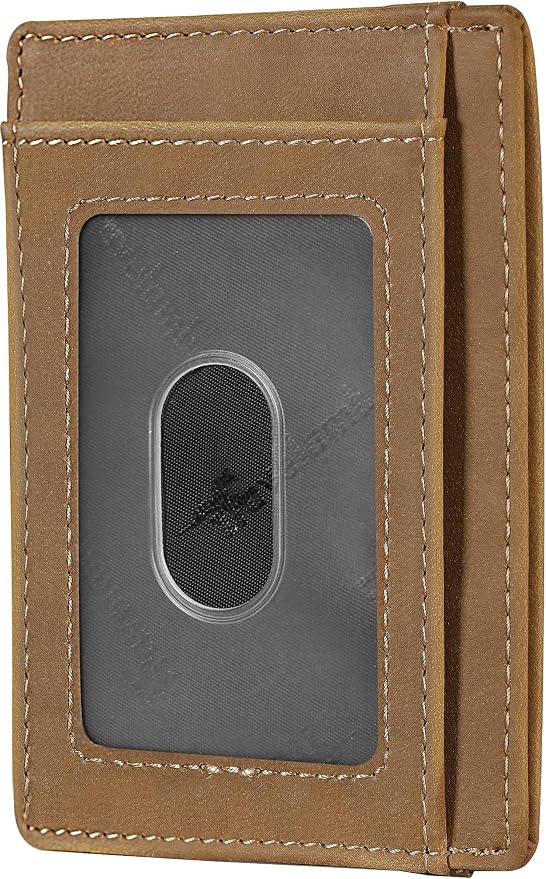 Travelambo Slim Wallet Front Pocket Minimalist Leather RFID Blocking Medium Size - Image 8