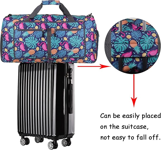 Woogwin Travel Duffel Bag Large Foldable Waterproof Overnight Bag for Beach Swim Bags Pool Sports Gym - Image 3