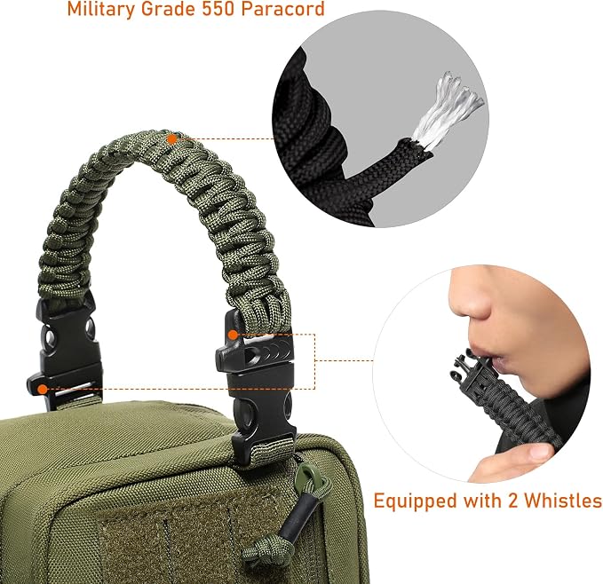 Tactical Toiletry Bag for Men Dry Wet Separate Dopp Kit Travel Hygiene Bag EDC Utility Tool Molle Pouch Mens Shaving Kit Travel shower Bags (OD Green) - Image 5