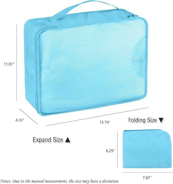Packing Cubes Set, 2 Pcs Packing Organizers Set for Suitcases (Bright blue) - Image 3