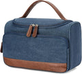Vorspack Structured Canvas Travel Toiletry Bag for Men, Medium-Navy Blue | Upright Travel Bag with Wet Pocket, Wide Opening, Bathroom Organizer for Shaving Grooming Skincare, Travel Essentials, Gifts by Vorspack