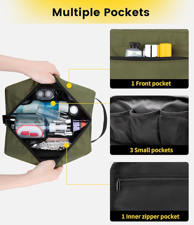 Vorspack Water Resistant Travel Toiletry Bag for Men Women | Travel Bag for Toiletries, Large Capacity, Organized Compartment, Travel Essentials, Suitable for Shaving, Makeup, Cosmetics - Image 3