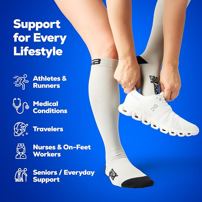 SB SOX Compression Socks for Men & Women (15-20mmHg) | Best Compression Socks for Flying, Medical, Sports, Wide Calf Fit, Pregnancy, and Daily Wear - Image 4