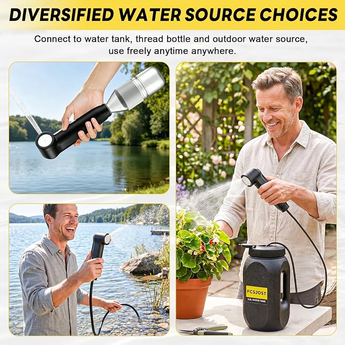 Portable Bidet for Travel, High Pressure Electric Bidet for Women & Men, 1600mAh Battery, Dual Adjustable Spray Modes, LED Display, 2.5L Tank, IPX6 Waterproof Handheld Bidet for Camping & Home - Image 4