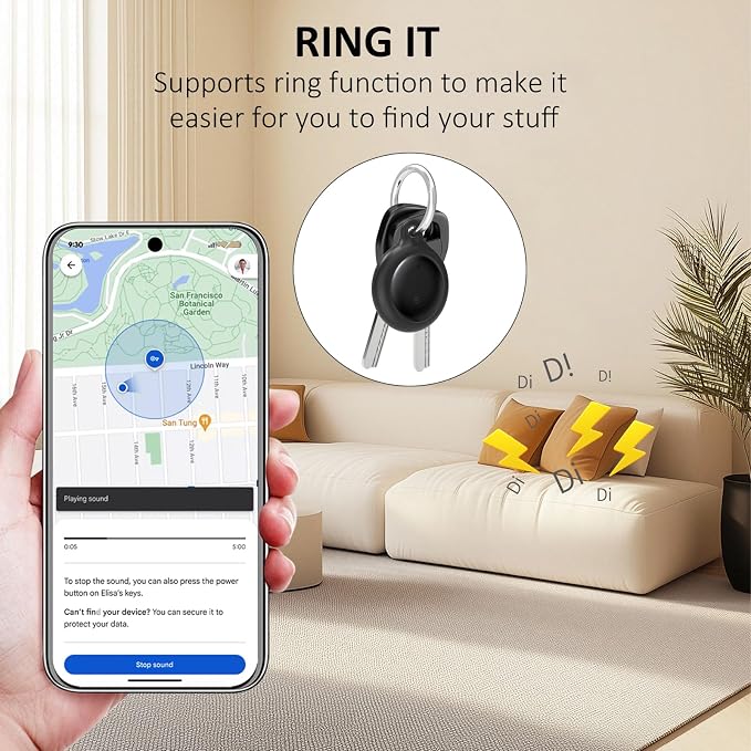 Bike Tracker for Android, Android Airtag Compatible with Google Find My Device App, Replaceable Battery Item Finder, Tracker Tag for Keys, Suitcase, Backpack, Wallet, Luggage (for Bike) - Image 4