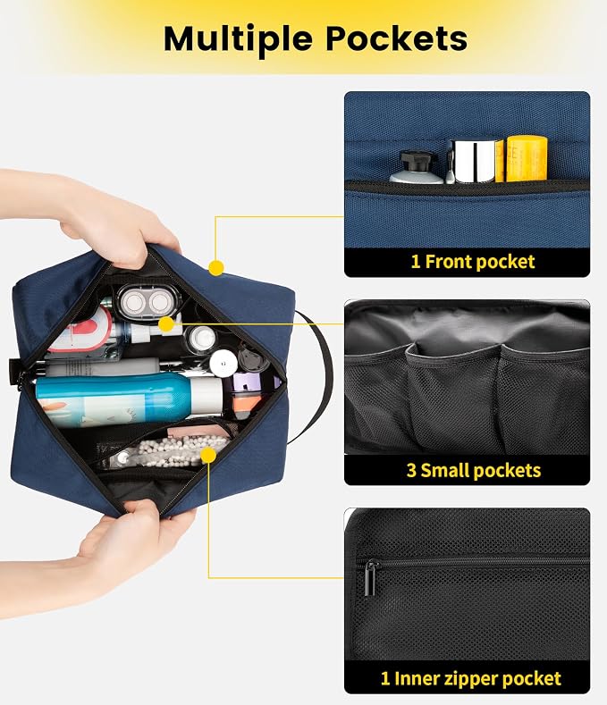 Vorspack Water Resistant Travel Toiletry Bag for Men Women | Travel Bag for Toiletries, Large Capacity, Organized Compartment, Travel Essentials, Suitable for Shaving, Makeup, Cosmetics - Image 3