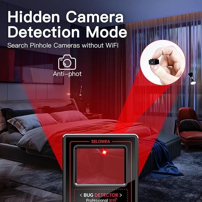Hidden Camera Detector, Anti Spy Bug GPS Tracker Finder for Travel | Portable; Professional - Image 3