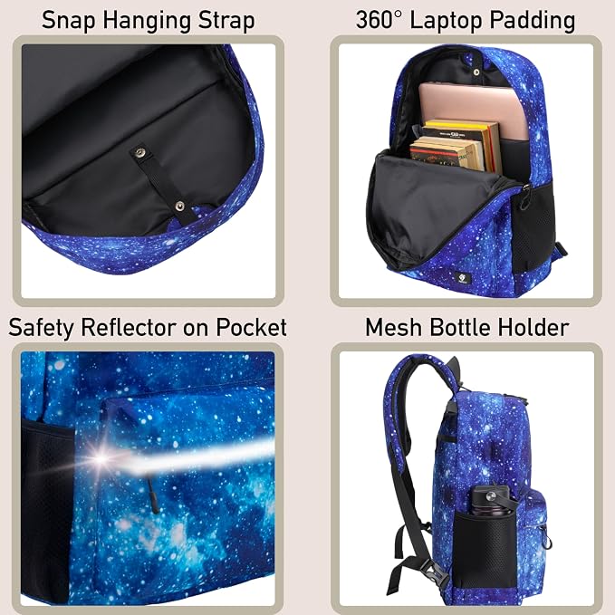 Fenrici Adaptive Backpack for Girls, Boys for All Abilities and Ages; Wheelchair Backpack with Adaptive Design; Perfect for Travel, School, and Everyday Adventure, Blue Galaxy - Image 3
