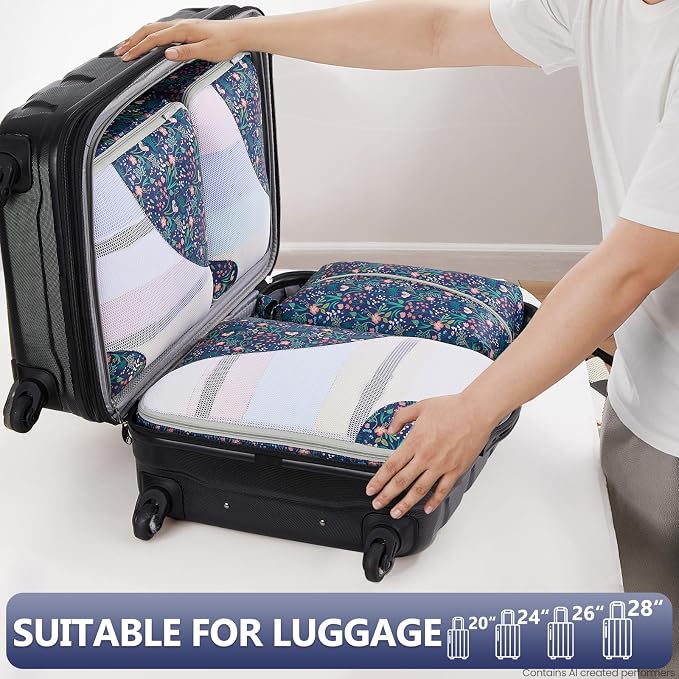 OlarHike 8 Set Packing Cubes for Travel,Gifts for Women Mom,Anti-Tearing Suitcase Organizer,with Over 1000 pcs Mesh Holes,Vacation Essentials & Accessories for Cruise Ship - Image 6