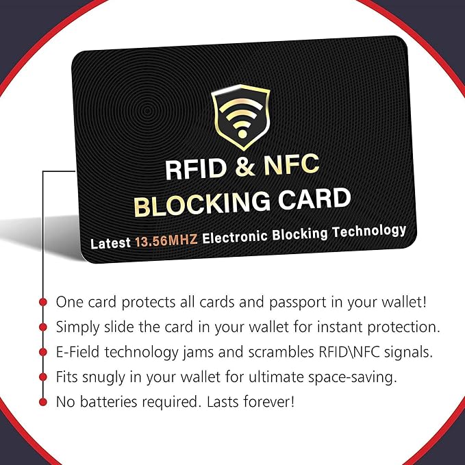 SaiTech IT 4 Pack RFID Blocking Card for Credit Debit ID Card, Black | Slim Anti-Theft Contactless NFC RFID Blocker Protector, Easily Fit into Wallet and Purse, for Men & Women - Image 7