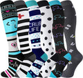 cerpite Compression Socks for Women & Men 6 Pairs Knee High Compression Socks 20-30 mmhg Best for Running,Nurse,Travel by Cerpitesportsstyles