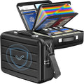 Fireproof Document Box with Lock, Hard-Shell Fireproof Safe Box | Fire proof Lock Box for Home Documents, Portable Travel Fire Proof File Box for Passport Laptop Certificates, Black by YIMIKOL