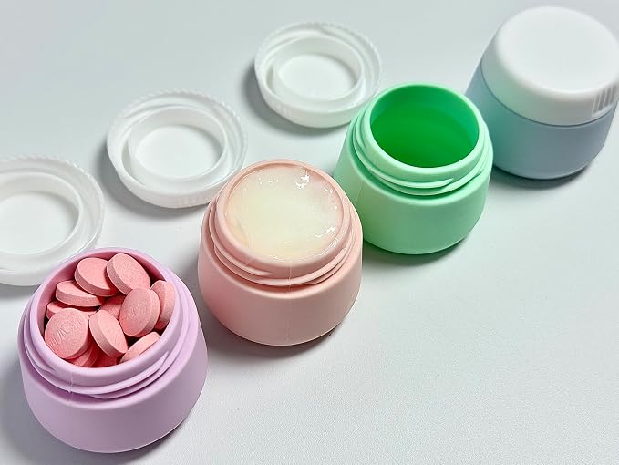20-Piece Silicone Travel Bottles Set – TSA Approved Leakproof Toiletry Kit with Flat Easy-Squeeze Bottles, Tactile Icons, Cream Jars, Pump & Spray, Cleaning Brush | 20-Piece Silicone Bottles Set,TSA Approved Leakproof,Easy-Squeeze Bottles,Come with Pum... - Image 7