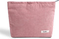 Cosmetic Bags for Women - Corduroy Cosmetic Bag Aesthetic Women Handbags Purses Smile Dots Makeup Organizer Storage Makeup Bag Girls Case Bags (Pure Pink) by Gardsell