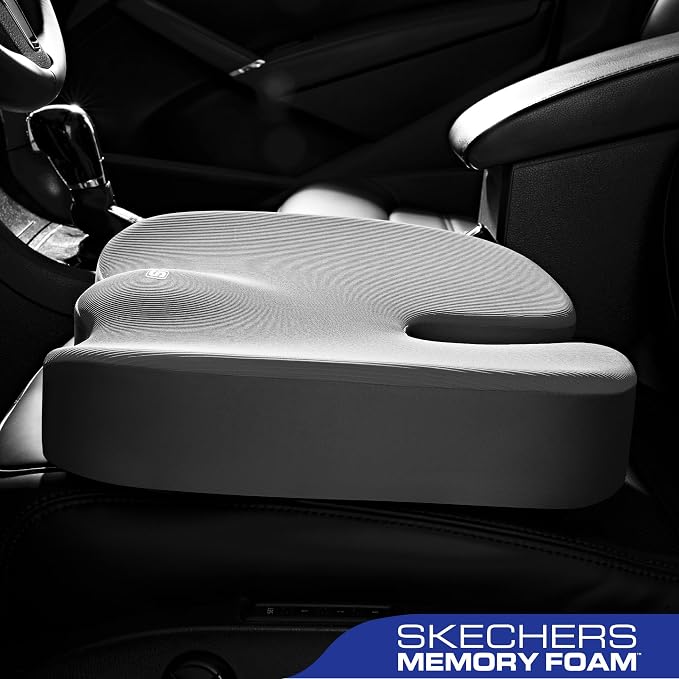Skechers Memory Foam Seat Cushion,Office Chair Cushion for Tailbone Pain Relief,Butt Pillow for Office Chair,Car seat Cushion,Computer Desk,Long Sitting Office Workers,and Car Drivers,Grey - Image 4