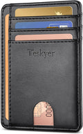 Teskyer Slim Minimalist Wallet for Men, RFID Front Pocket Card Holder | Ultra Slim Front Pocket Design, 8 Card Slots, RFID Protection, Smooth Faux Leather for Everyday Carry by TESKYER