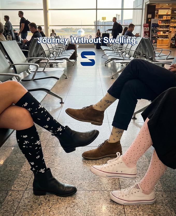 Sooverki Compression Socks for Women and Men Circulation (3/4 Pairs) is Best Support for Running Athletic Cycling Hiking - Image 3