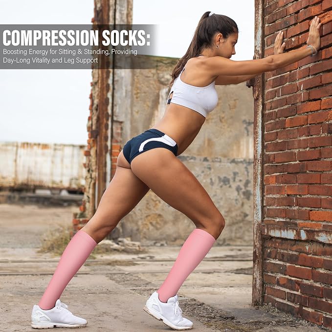 WITHYOU 3 Pairs Compression Socks for Women & Men 15-20 mmHg,Best Support for Nurses Running Hiking - Image 5