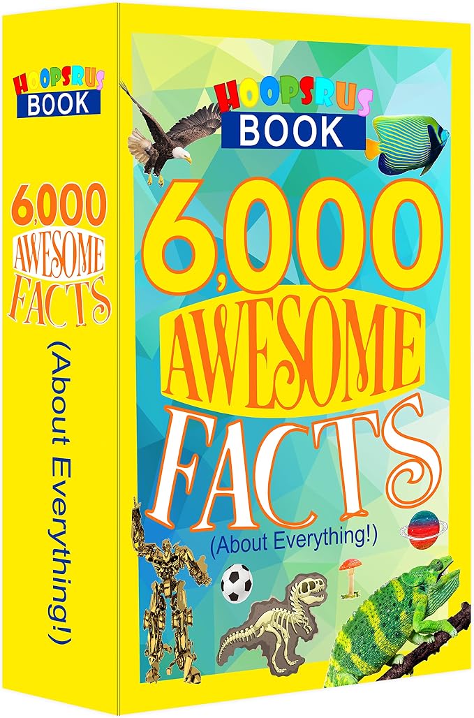 6000 Awesome Facts Book Safe with Real Pages, Fun Diversion Book Safe Lock Box with 3-Digit Combination Lock, Secret Compartment Money Saving Box for Kids and Adults, 9.3" x 6.0" x 2.3" by Ulixu