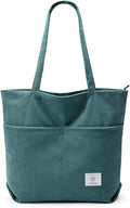 KALIDI Women Corduroy Tote Bag Zipper Casual Tote's Handbag Big Capacity Shoulder Bag with Pockets by KALIDIFANCYFOREST