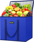 BALEINE 1PK Insulated Reusable Grocery Bag, Heavy Duty Shopping Tote | Foam & Foil Insulation, 9" Long Handles, Reinforced Bottom Keeps Upright, Fold Flat Storage, Water-Resistant Shopping Bag by BALEINE