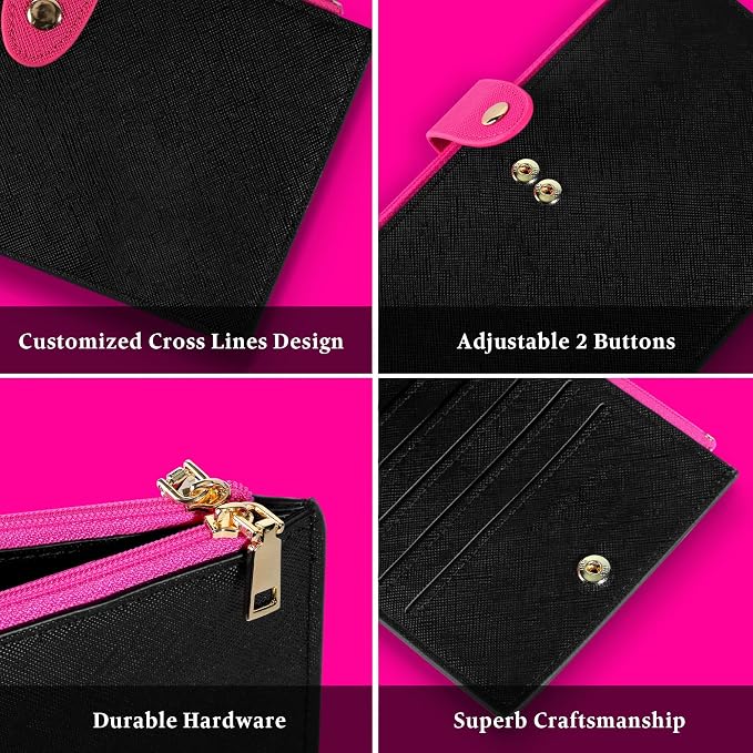 Travelambo RFID Wallet Women Bifold Multi Card Wallet Case with Zipper Pocke Credit Card Holder for Women - Image 9