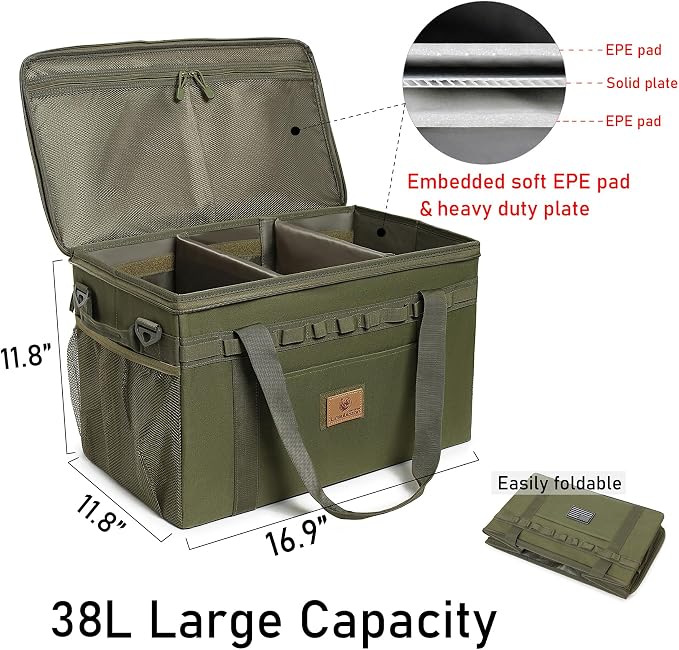 Tactical Camping Storage Bag Utility Tote Bag Camping Kitchen Organizer with Axe Holder & Shoulder Strap - Image 3