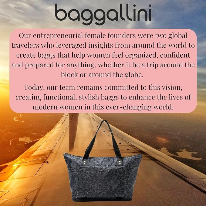 Baggallini Carryall Expandable Lightweight Travel Tote 22" Packable Folding Compact Nylon Washable Weekender w/Luggage Sleeve - Image 7