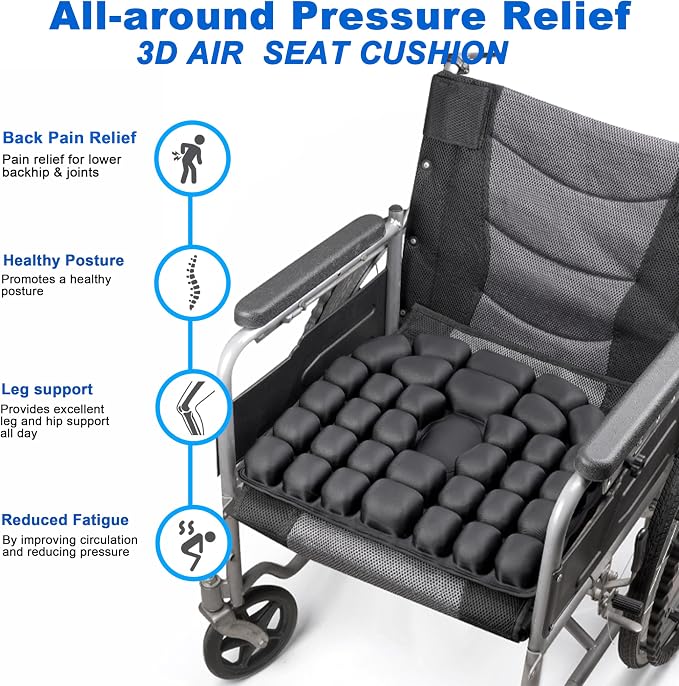 Sondor Travel Cushion,Portable & Adjustable Airplane seat Cushion for Long Flights,Inflatable Cushion for Wheelchair, Travel,Driving - Image 6