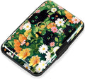 Mayski Credit Card Holder for Women RFID Blocking Wallet, Black Cat Flower | Card Wallets for Women Small Mini Business Metal Accordion Aluminum Alloy Hard Case for Men by SLIMELEGANCEPERSONIFIED