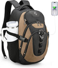 Swissdigital Design Laptop Backpack with USB Charging Port, Travel Backpack Fits 15.6-Inch Computer, 31l College School Backpack for Men, Tan/Black | SD803-34 by SwissdigitalDesign