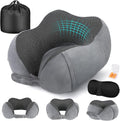 Cirorld Neck Pillow for Traveling, Travel Pillows for Airplanes,100% Pure Memory Foam Travel Neck Pillow, Adjustable Flight Pillow, Portable Plane Accessories with Eye Mask, Earplugs, Carry Bag by CIRORLD