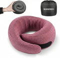 WANDER+ Plus® Travel Pillow, 100% Pure Memory Foam Travel Neck Pillow Airplane Neck Support Ergonomic Design Best for Sleeping Plane Car Train Office Flight for Adults Purple by WANDERPLUS