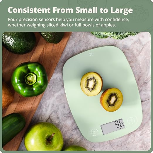 Greater Goods Food Scale, Slim & Compact Build, 1g Precision (Sage Green) | Digital Kitchen Scale for Cooking, Meal Prep & Portion Control, Tare, Auto Shut-Off, g/oz/lb/ml Conversion & Calorie Tracking - Image 3