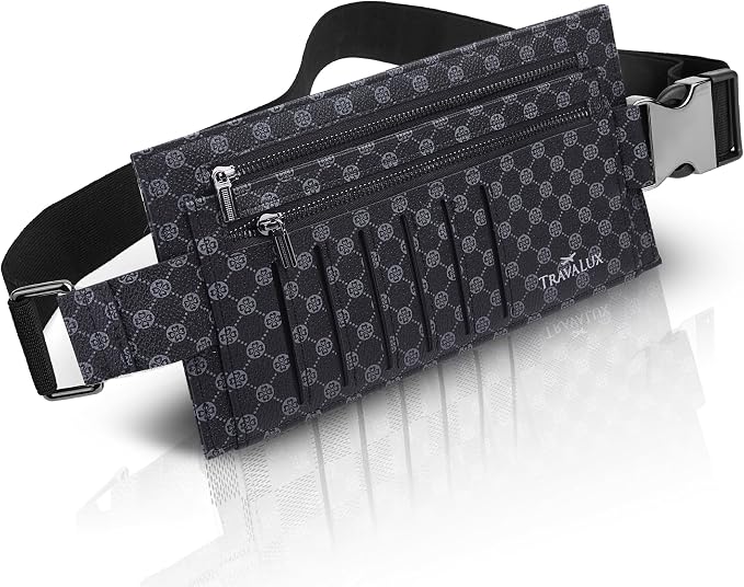 Luxury Travel Wallet – Hidden Money Belt, RFID-Blocking, Anti-Theft Passport Holder for Men & Women (Black Crest) by Unknown