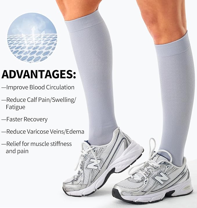 Compression Socks for Women & Men (3 pairs) - Best Support for Nurses, Running, Hiking, Recovery & Flight Socks - Image 6