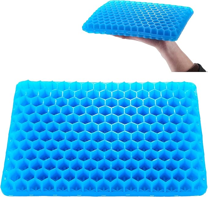 LYUANEC Gel Seat Cushion for Long Sitting - 10" x 7" x 1.4" (Mini) | Zero Gel Cushions for Bicycle Back Seat, Honeycomb Gel Seat Cushion, Ergonomic Silicone Seat Cushion for Kids by LYUANEC