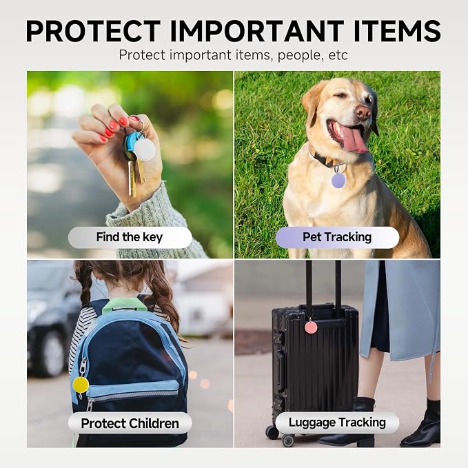 5 Pack Air Smart Tags for Apple Find My, IP67 Waterproof Bluetooth Smart Trackers for Keys, Luggage, Wallet, (iOS Only) Key Finder with Replaceable Battery, Bluetooth Item Finder - Image 8