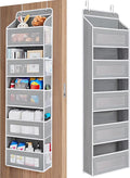 JARLINK Over the Door Organizer for Bedroom, Pantry, Bathroom, 5 Shelf Grey | Anti-Tilt Design, 44 lb Load Capacity, Hanging Door Organizer with 5 Large Capacity Pockets, Behind Door Storage for Nursery by JARLINK