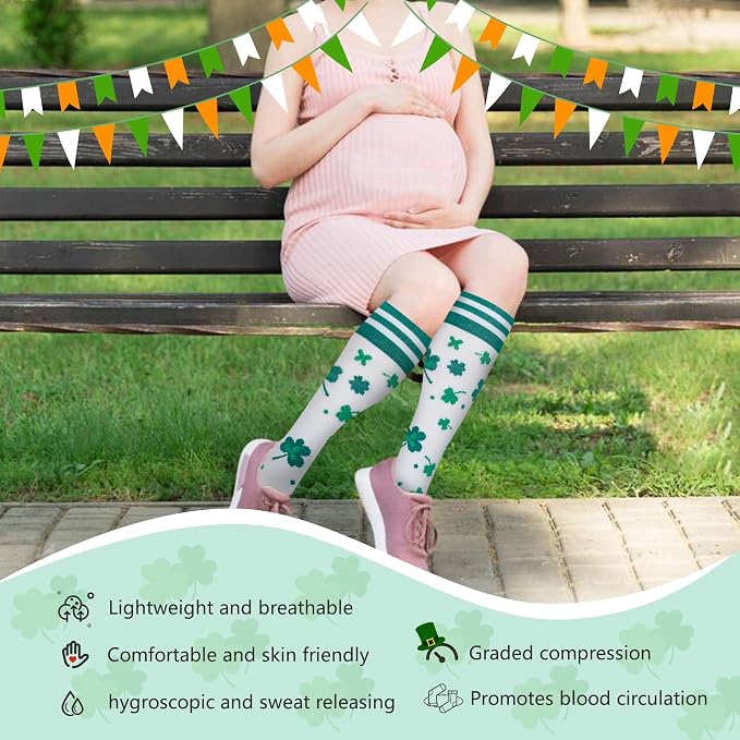 fenglaoda Compression Socks for Women Men Support Circulation 6 Pairs Socks For Nurse, Travel, Flight - Image 2