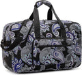 F.FETIVIN Weekender Bag Carry On Travel Duffle Bag Medium Overnight Bag for Women(Black Paisley) by FFETIVIN