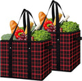 Reusable Grocery Bags 2 Pack, Foldable & Water Resistant Shopping Bags | Large Grocery Tote Bag Water Resistant Shopping Bags Foldable Grocery Bag for Clothes,Shoes and Picnic by WiseLife