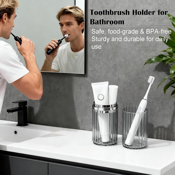 2-in-1 Toothbrush Travel Case with Rinse Cups | BPA-Free & Dustproof, Portable Toothbrush Holder, Toothbrush Case For Traveling Camping Dorm Business Trip Bathroom - Image 5